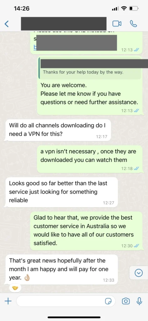 WhatsApp Activation Confirmation Screenshot 3 for Revo Iptv